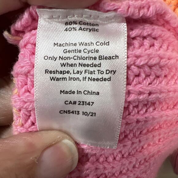 Talbots XXL SHAKER STITCH BATEAU NECK SWEATER SPRING OMBRÉ Pink plus size 2XL - Picture 4 of 8